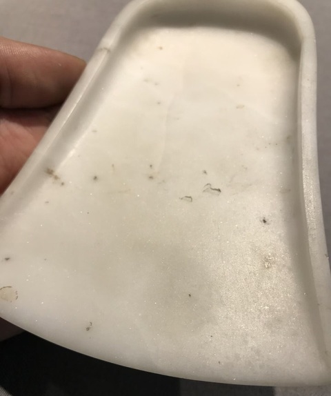 古玩雜項(xiàng)白石箕形硯真品鑒賞圖