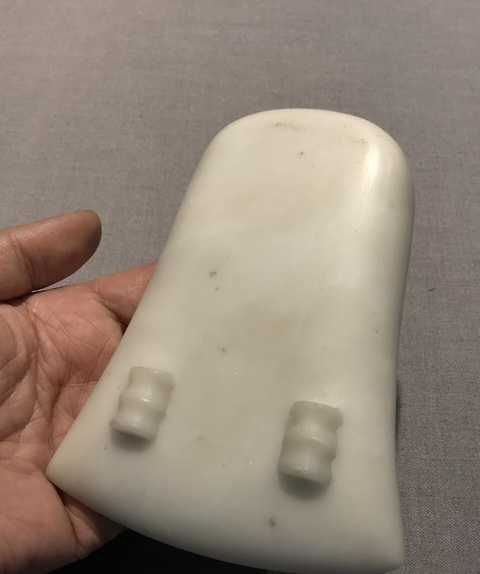 古玩雜項(xiàng)白石箕形硯真品鑒賞圖