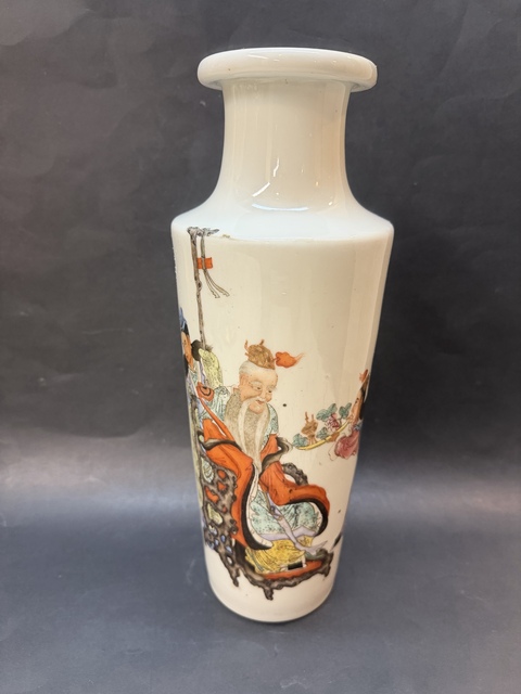 古玩陶瓷民國(guó) 粉彩人物故事圖瓶真品鑒賞圖