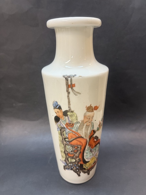 古玩陶瓷民國(guó) 粉彩人物故事圖瓶真品鑒賞圖