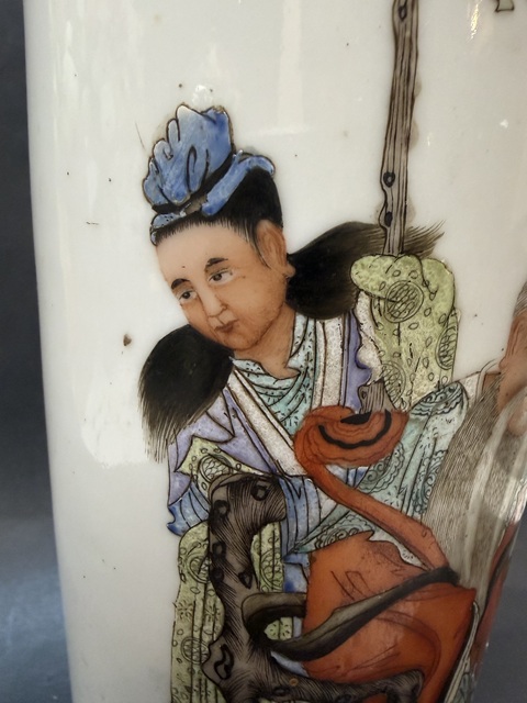 古玩陶瓷民國(guó) 粉彩人物故事圖瓶真品鑒賞圖