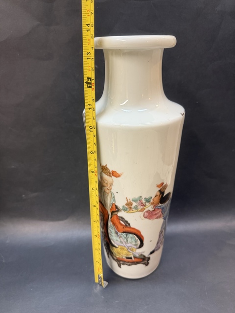 古玩陶瓷民國(guó) 粉彩人物故事圖瓶真品鑒賞圖