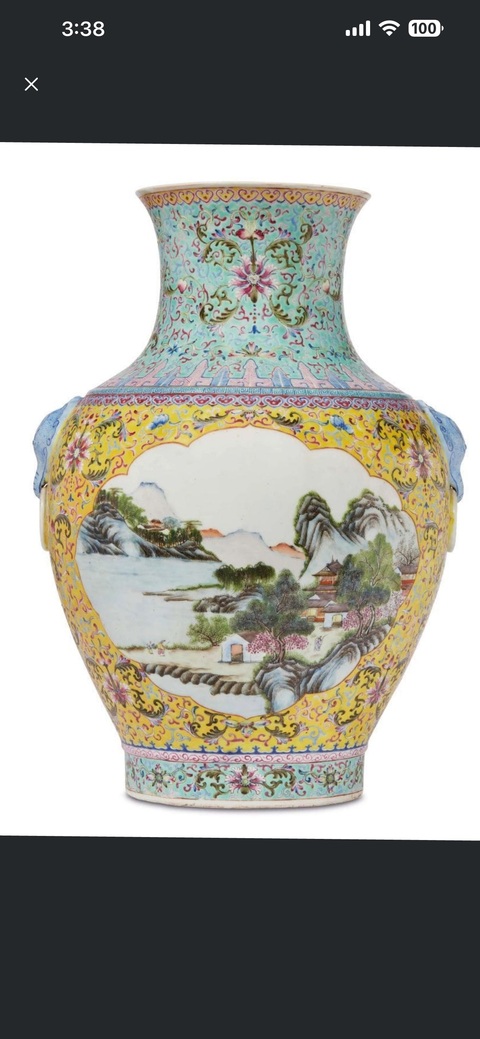 古玩陶瓷粉彩尊真品鑒賞圖