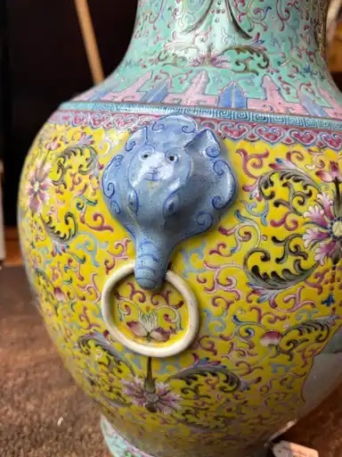 古玩陶瓷粉彩尊真品鑒賞圖