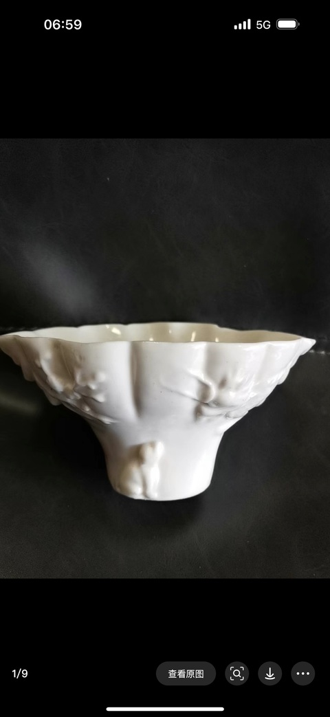 古玩陶瓷德化白瓷龍虎杯真品鑒賞圖