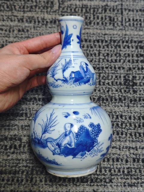 古玩陶瓷明代崇禎葫蘆瓶真品鑒賞圖