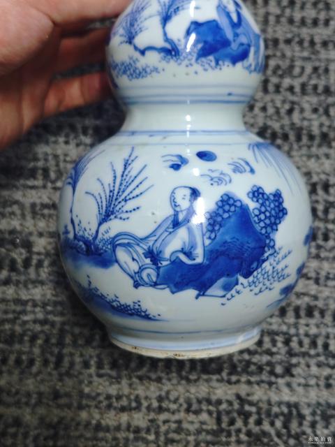 古玩陶瓷明代崇禎葫蘆瓶真品鑒賞圖