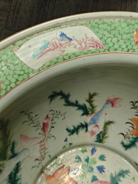 古玩陶瓷雍乾彩繪缸真品鑒賞圖