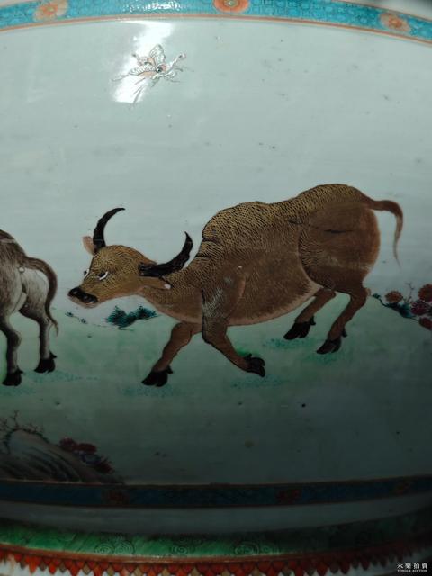 古玩陶瓷雍乾彩繪缸真品鑒賞圖