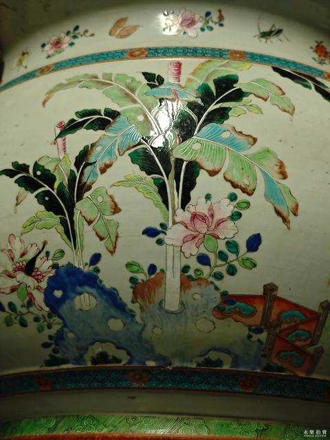 古玩陶瓷雍乾彩繪缸真品鑒賞圖