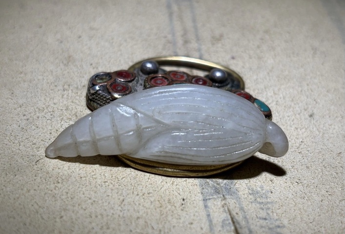 古玩玉器和田玉雕“苞米掛件”真品鑒賞圖