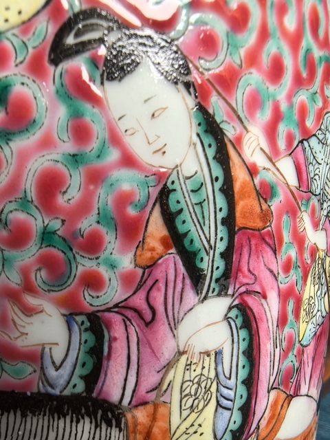 古玩陶瓷清晚期 粉彩罐真品鑒賞圖