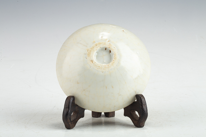 古玩陶瓷明中·白釉臥足洗真品鑒賞圖