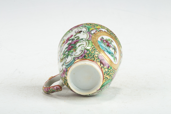 古玩陶瓷清晚·廣彩開窗人物花鳥紋杯碟一套真品鑒賞圖