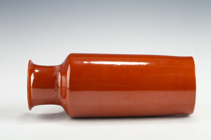 古玩陶瓷民國·珊瑚紅釉筒瓶拍賣，當前價格188元