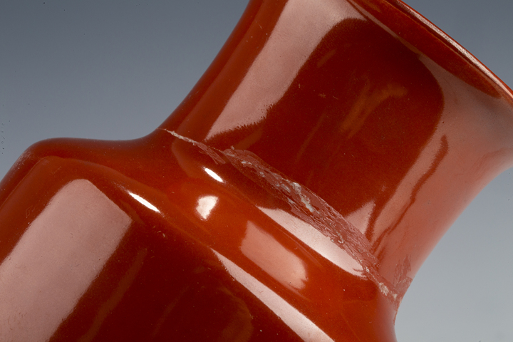 古玩陶瓷民國·珊瑚紅釉筒瓶拍賣，當前價格188元