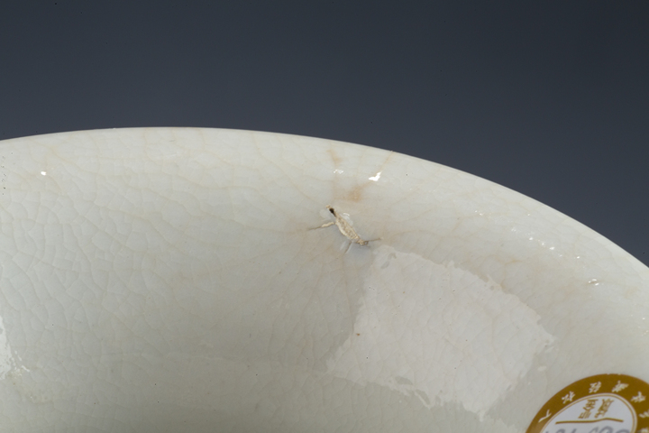 古玩陶瓷民國·白釉貼塑八卦梅花壽字花觚拍賣，當前價格776元