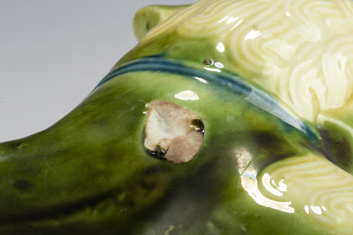 古玩陶瓷創匯·綠釉獅子擺件一對拍賣，當前價格188元