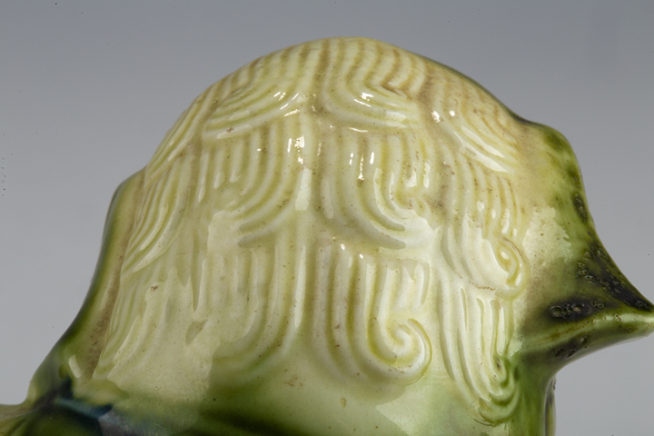 古玩陶瓷創匯·綠釉獅子擺件一對拍賣，當前價格188元