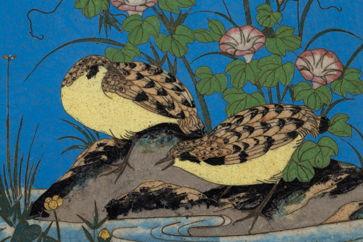 古玩銅器清·銅胎掐絲琺瑯花鳥紋盤真品鑒賞圖