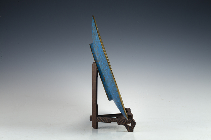 古玩銅器清·銅胎掐絲琺瑯花鳥紋盤真品鑒賞圖