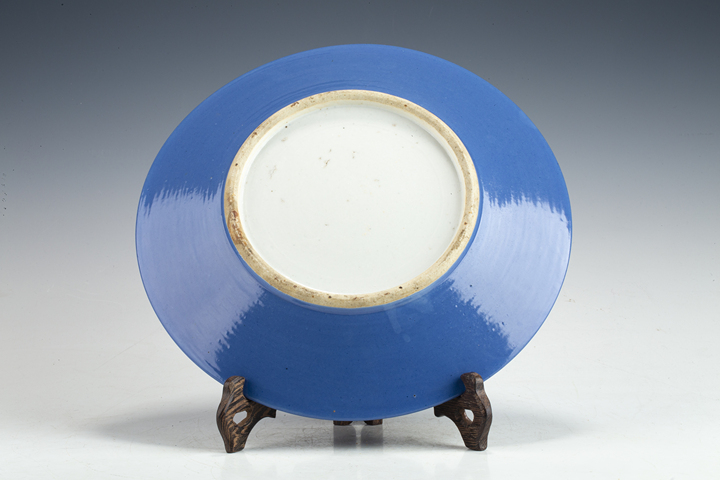 古玩陶瓷清中·霽藍釉盤真品鑒賞圖