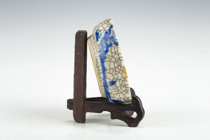 古玩陶瓷清中·哥釉青花人事故事詩文洗真品鑒賞圖