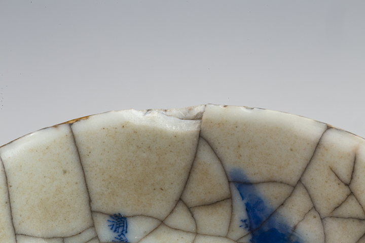 古玩陶瓷清中·哥釉青花人事故事詩文洗真品鑒賞圖