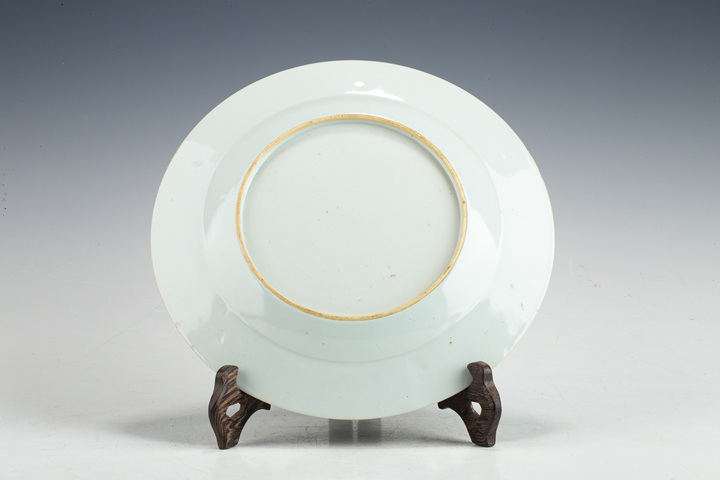 古玩陶瓷清中·青花花卉紋折沿盤拍賣，當前價格413元