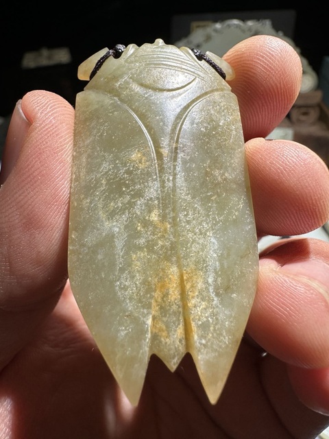 古玩玉器和田玉雕“八刀蟬”真品鑒賞圖