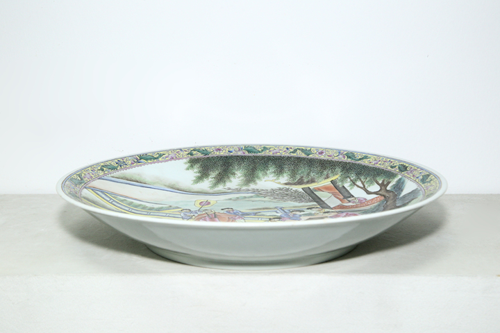 古玩陶瓷民國·粉彩仕女人物故事紋大盤真品鑒賞圖