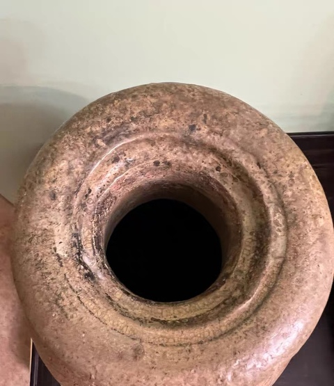 古玩陶瓷青釉四系盤(pán)口瓶真品鑒賞圖