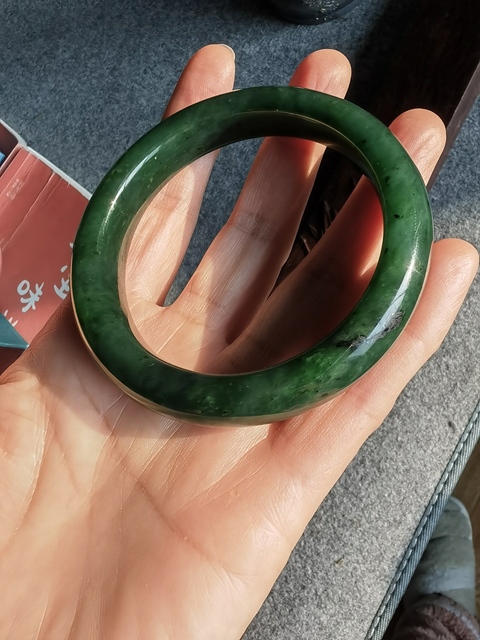 古玩玉器碧玉手鐲真品鑒賞圖