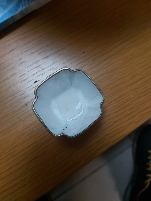 古玩雜項銅胎琺瑯釉海棠小杯真品鑒賞圖