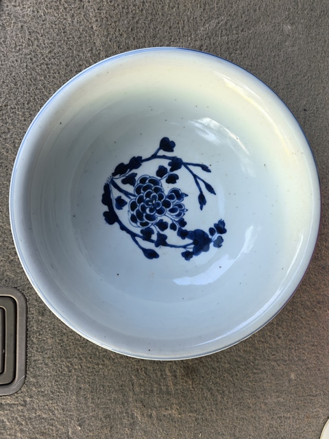 古玩陶瓷博古圖青花碗真品鑒賞圖