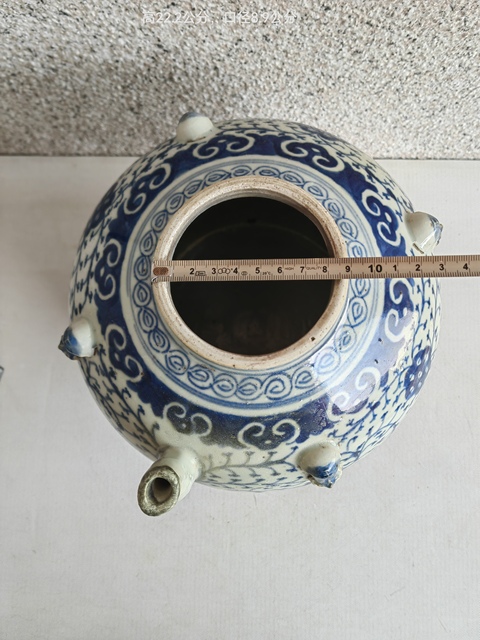 古玩陶瓷道光青花四系壺拍賣，當(dāng)前價(jià)格998元