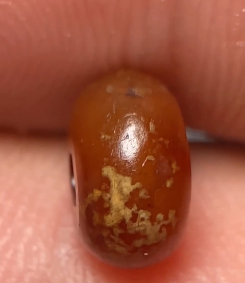 古玩玉器紅瑪瑙珠真品鑒賞圖