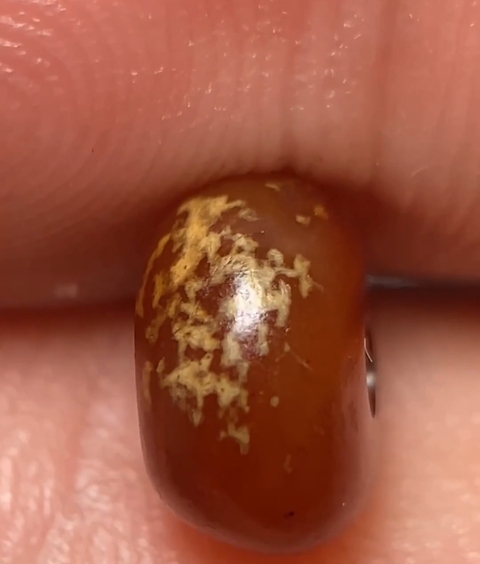 古玩玉器紅瑪瑙珠真品鑒賞圖