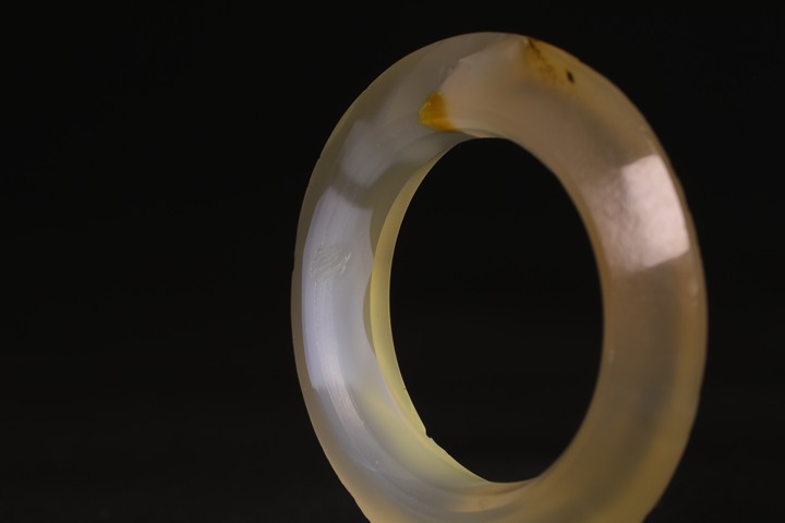 古玩玉器瑪瑙三才環真品鑒賞圖