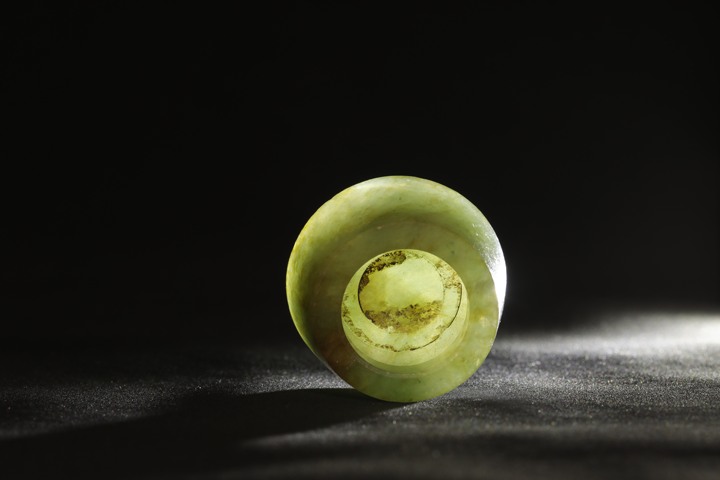 古玩玉器翡翠雕“畫軸頭”真品鑒賞圖