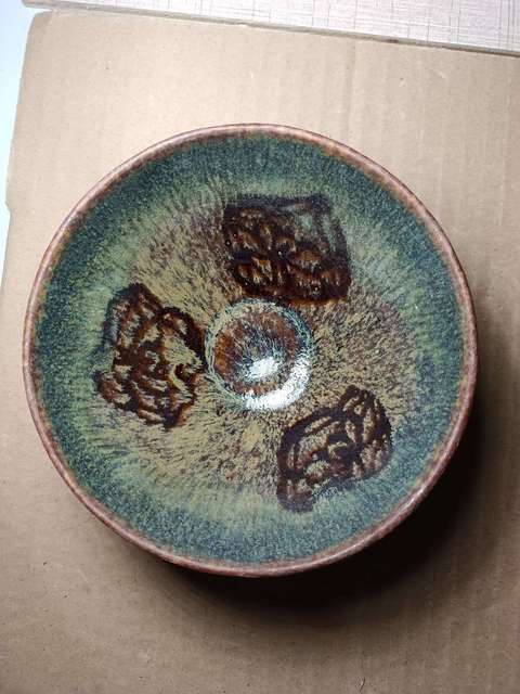 古玩陶瓷吉州窯窯變釉剪紙貼花茶盞拍賣，當(dāng)前價(jià)格650元