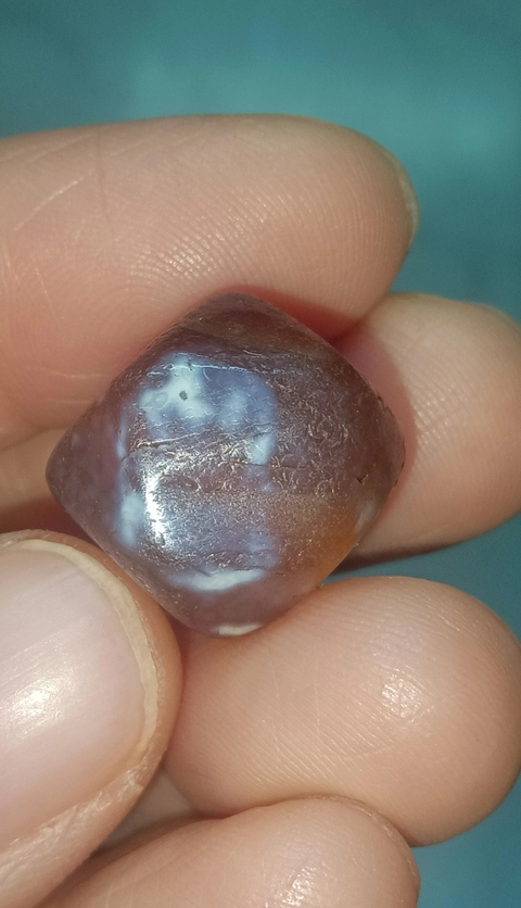 古玩玉器瑪瑙多棱珠真品鑒賞圖