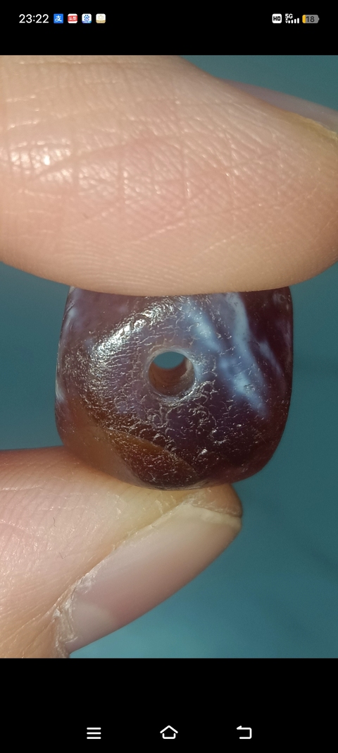 古玩玉器瑪瑙多棱珠真品鑒賞圖