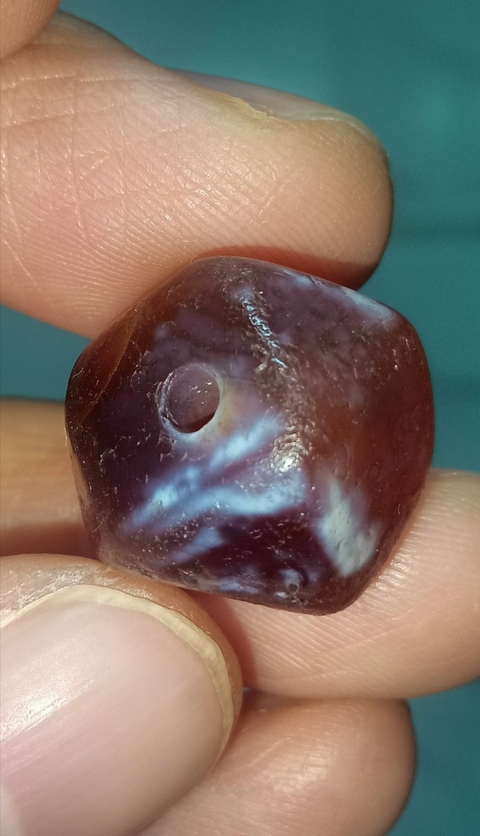 古玩玉器瑪瑙多棱珠真品鑒賞圖