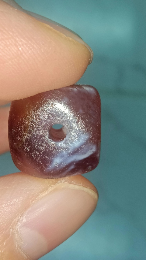 古玩玉器瑪瑙多棱珠真品鑒賞圖