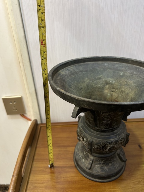 古玩銅器銅花觚真品鑒賞圖