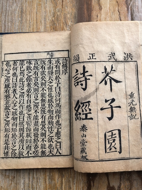 古玩雜項芥子園詩經真品鑒賞圖