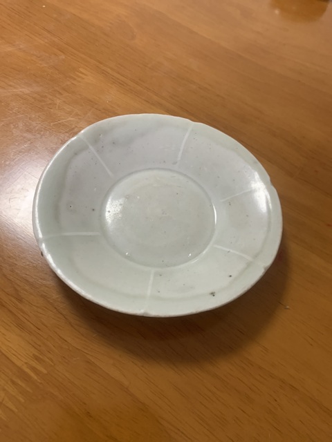 古玩陶瓷六出筋印花盤真品鑒賞圖