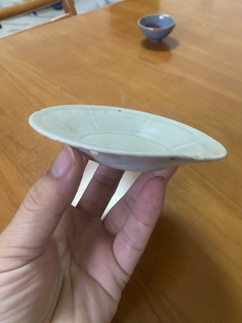 古玩陶瓷六出筋印花盤真品鑒賞圖