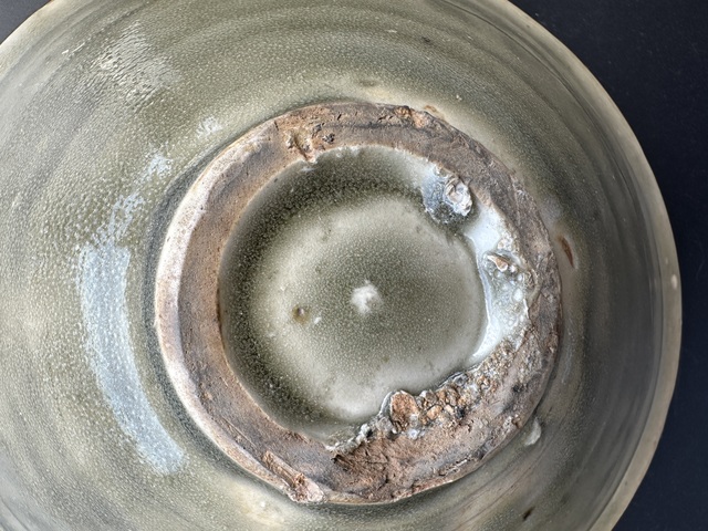 古玩陶瓷耀州窯纏枝花卉紋斗笠盞真品鑒賞圖